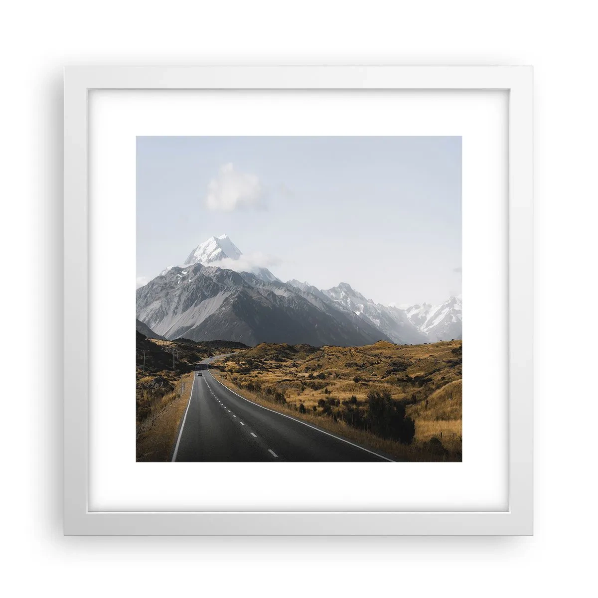 Plakat i hvid ramme - Vejen til hjerte - 30x30 cm