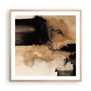 Plakat i ramme af lyst egetræ - En spændende abstraktion - 60x60 cm