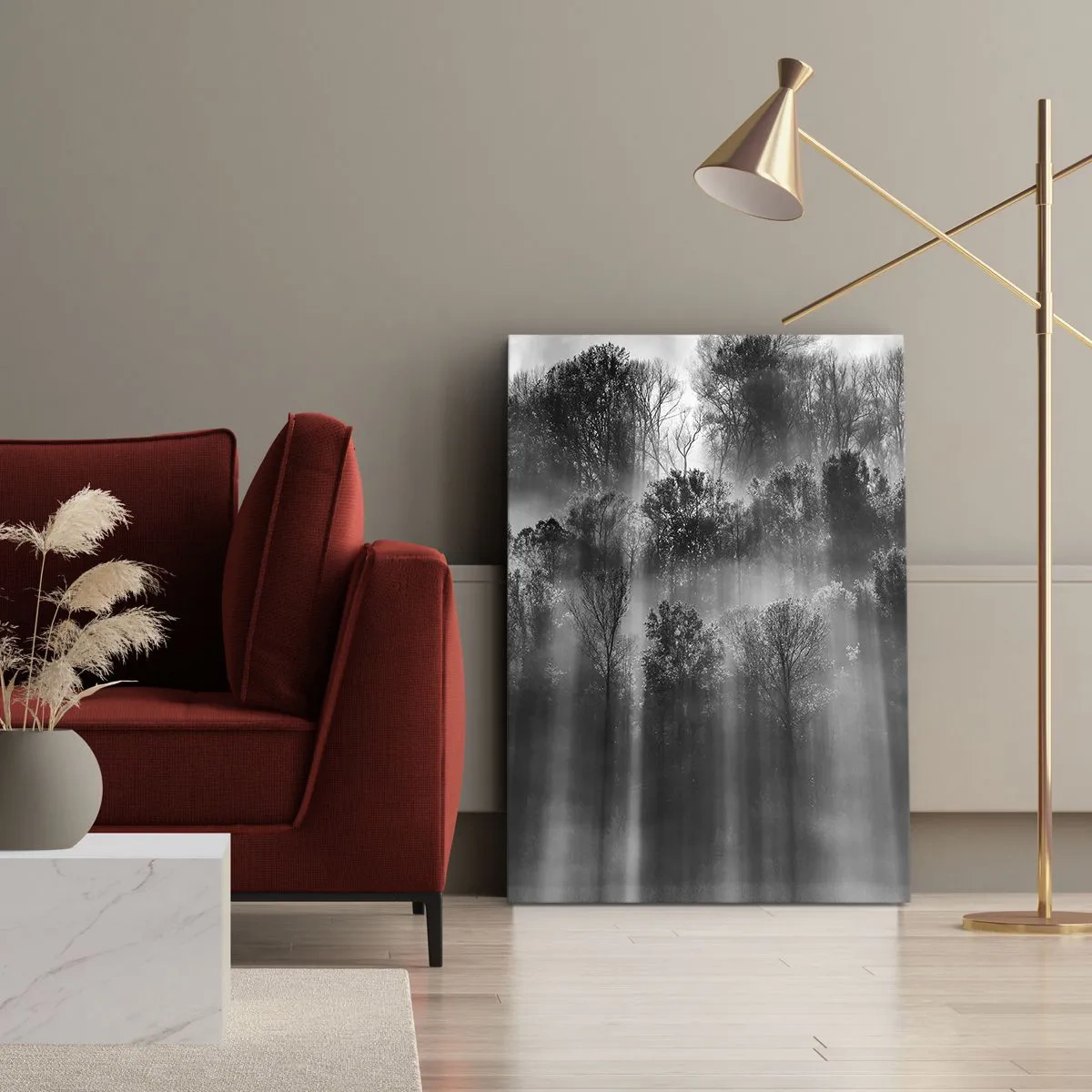 Lærredstryk - Billede på lærred - I stråler af lys - 50x70 cm