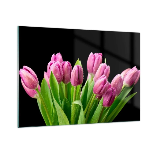 Billede på glas - Forårets lilla glæde - 100x70 cm