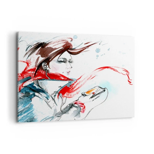 Lærredstryk - Billede på lærred - Noget spiller inden i mig - 100x70 cm