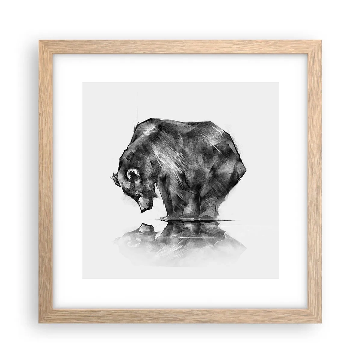 Plakat i ramme af lyst egetræ - Dejligt at se nogen tæt på - 30x30 cm