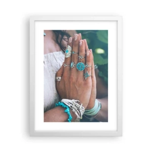 Plakat i hvid ramme - Velkommen til værens centrum - 30x40 cm