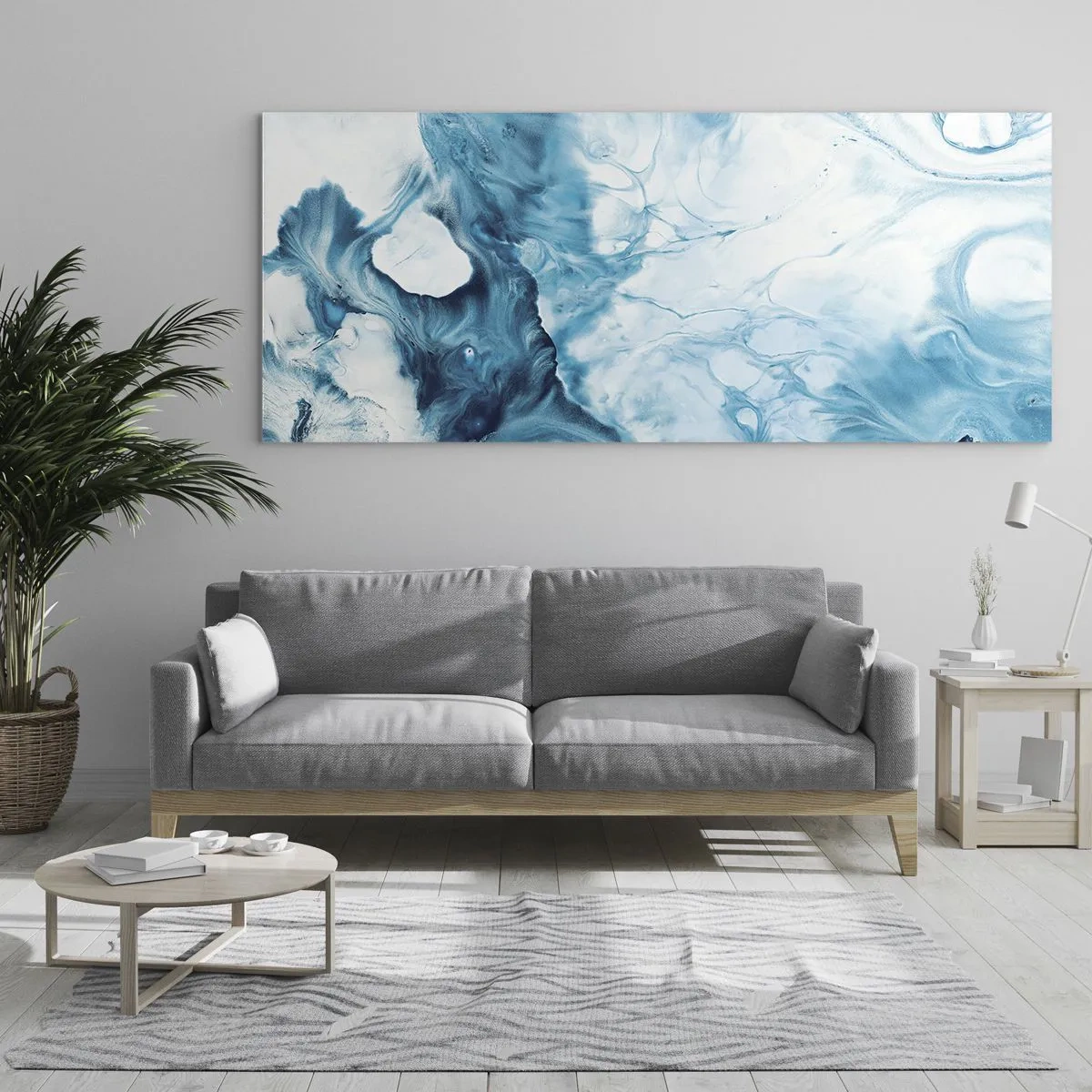 Billede på glas - Blå koncert - 100x40 cm