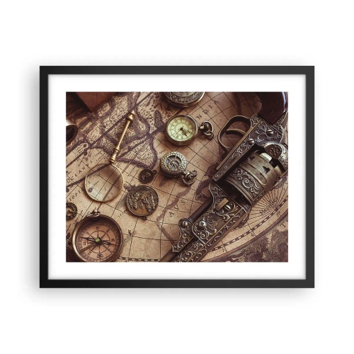 Plakat i sort ramme - Opkald til eventyr - 50x40 cm