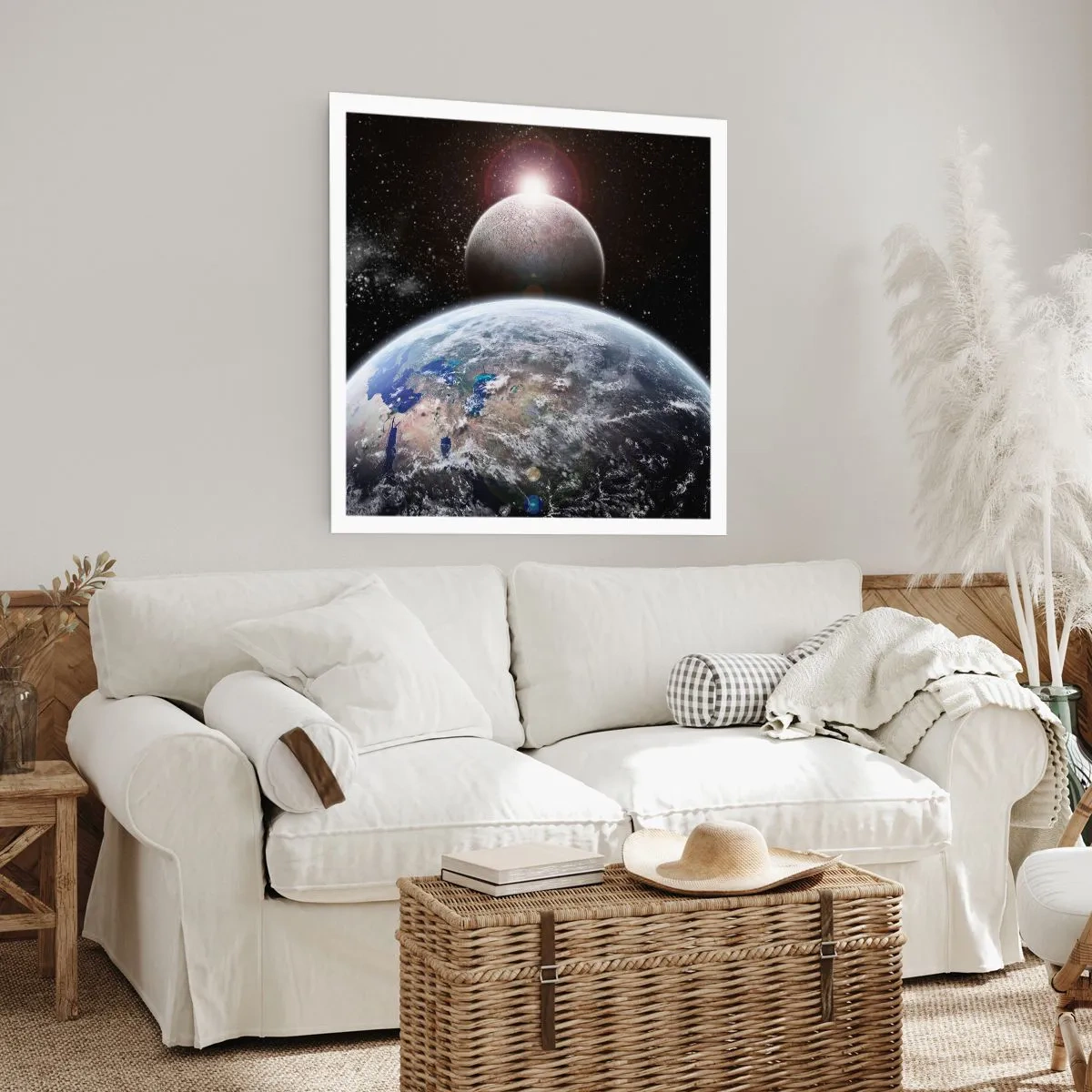 Plakat - Kosmisk landskab - solopgang - 50x50 cm