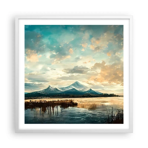 Plakat i hvid ramme - Under himlens beskyttelse - 60x60 cm