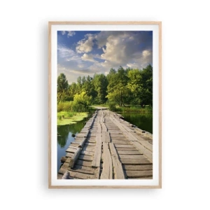 Plakat i ramme af lyst egetræ - Sommer, sommer overalt - 61x91 cm