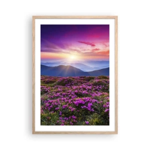 Plakat i ramme af lyst egetræ - Urter duftede friske bundter fra niw - 50x70 cm