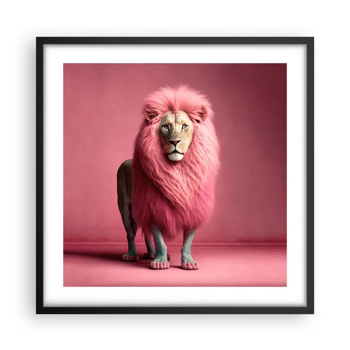 Plakat i sort ramme - Og du er ikke længere bange - 50x50 cm