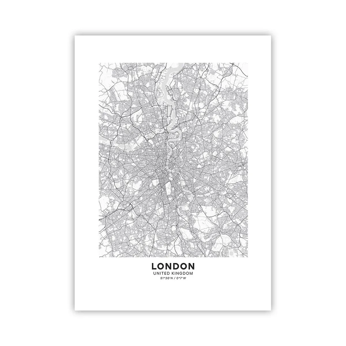 Plakat - Kort over Londons labyrint - 50x70 cm