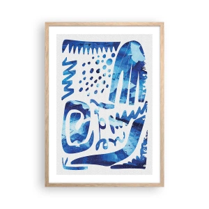 Plakat i ramme af lyst egetræ - Tilbage til rødderne - 50x70 cm