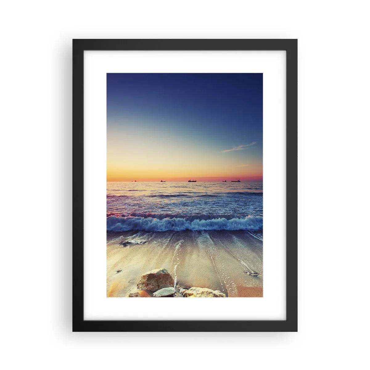 Plakat i sort ramme - Og hvad er der bag horisonten? - 30x40 cm