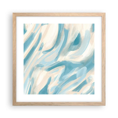 Plakat i ramme af lyst egetræ - Forårsbriser - 40x40 cm