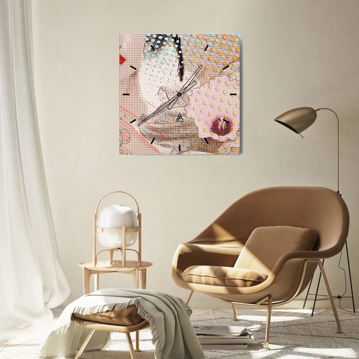 Vægur, Uret - Tegneserieheroin - 30x30 cm