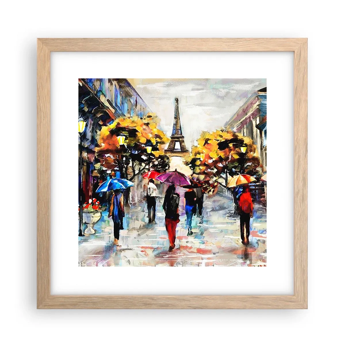 Plakat i ramme af lyst egetræ - Særligt smuk om efteråret - 30x30 cm