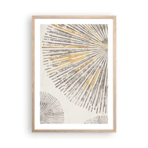 Plakat i ramme af lyst egetræ - Skønheden i en rokke - 50x70 cm