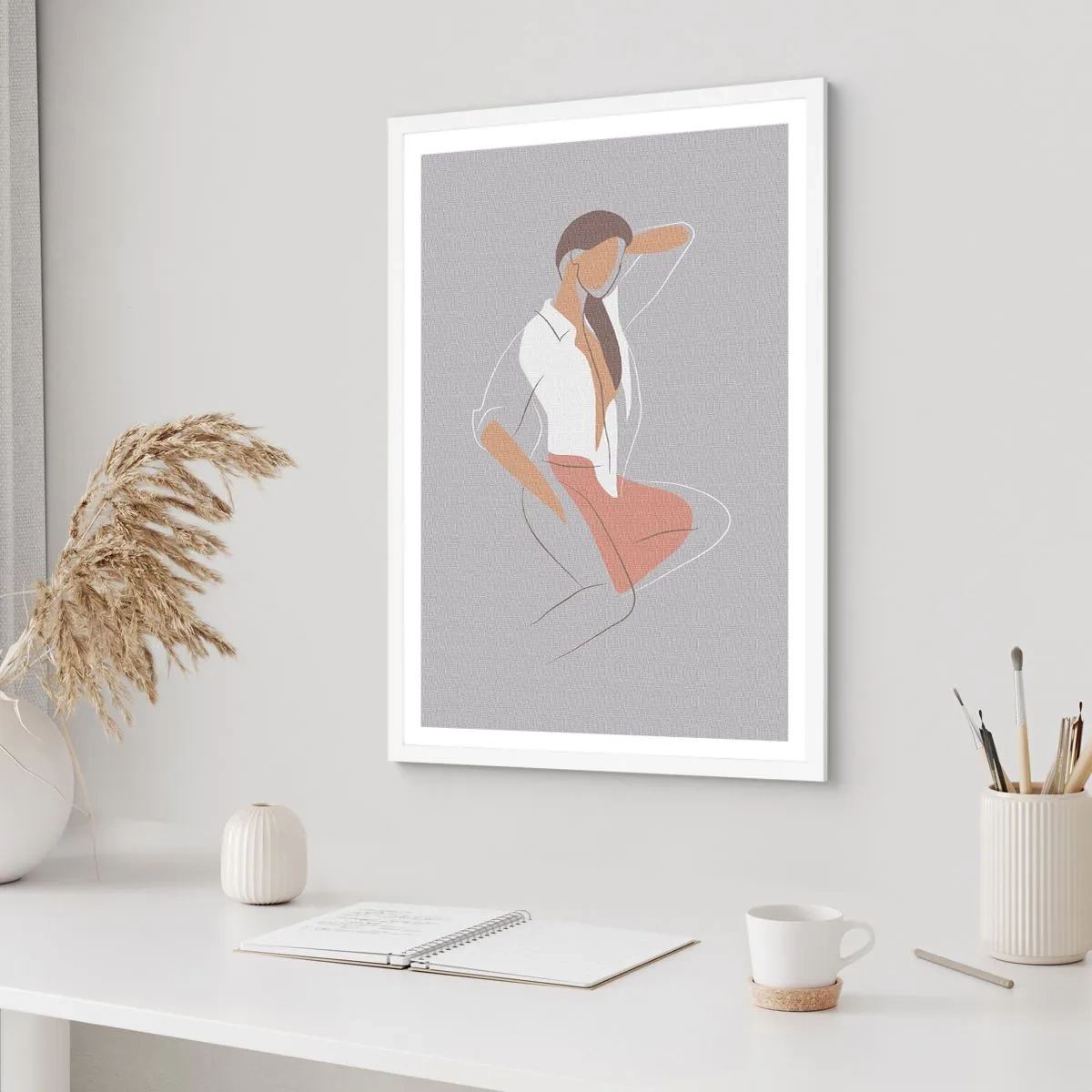 Plakat i hvid ramme - Omrids af nåde - 50x70 cm