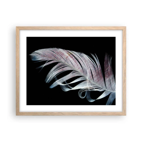 Plakat i ramme af lyst egetræ - Tænk om berøring - 50x40 cm