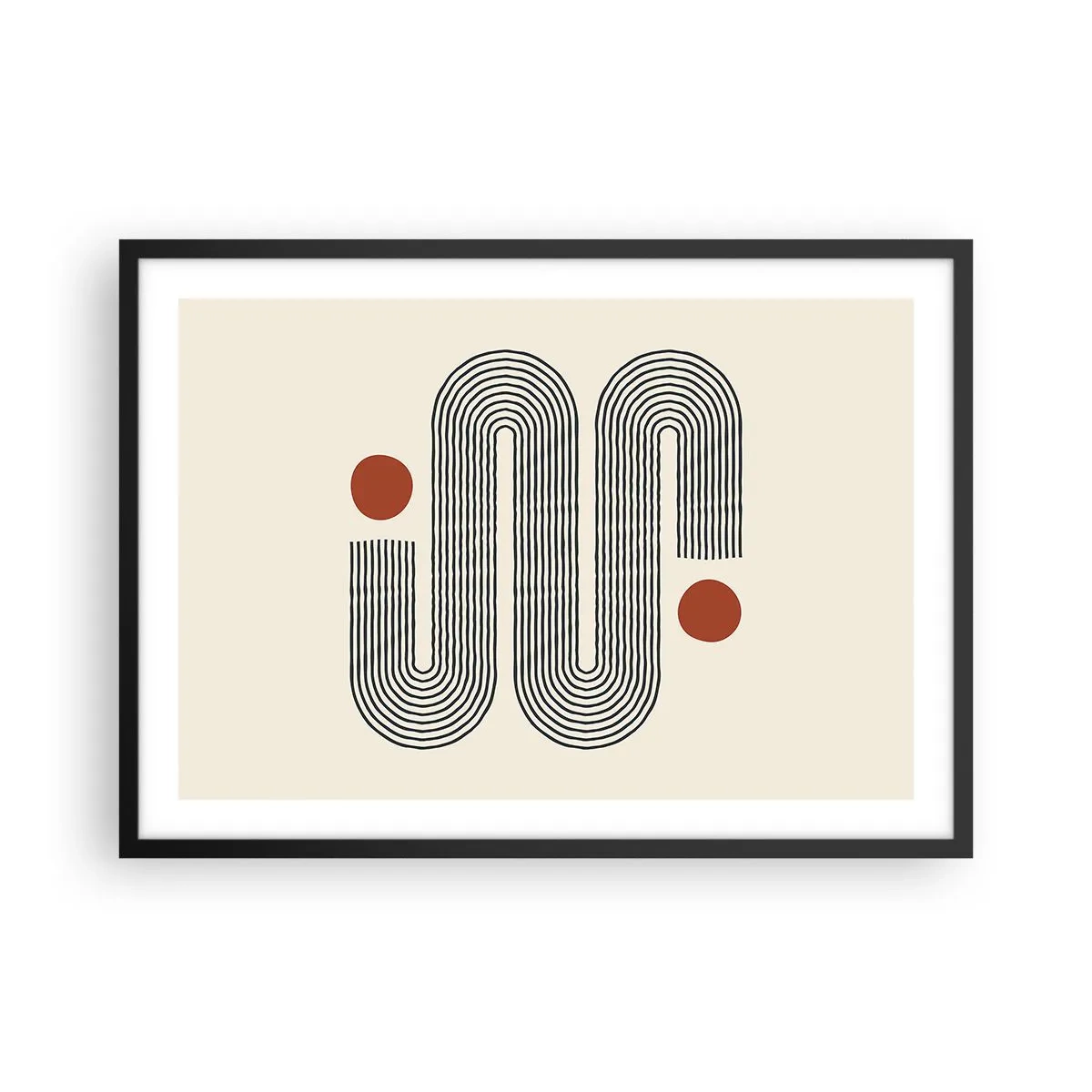 Plakat i sort ramme - Fra start til slut - 70x50 cm