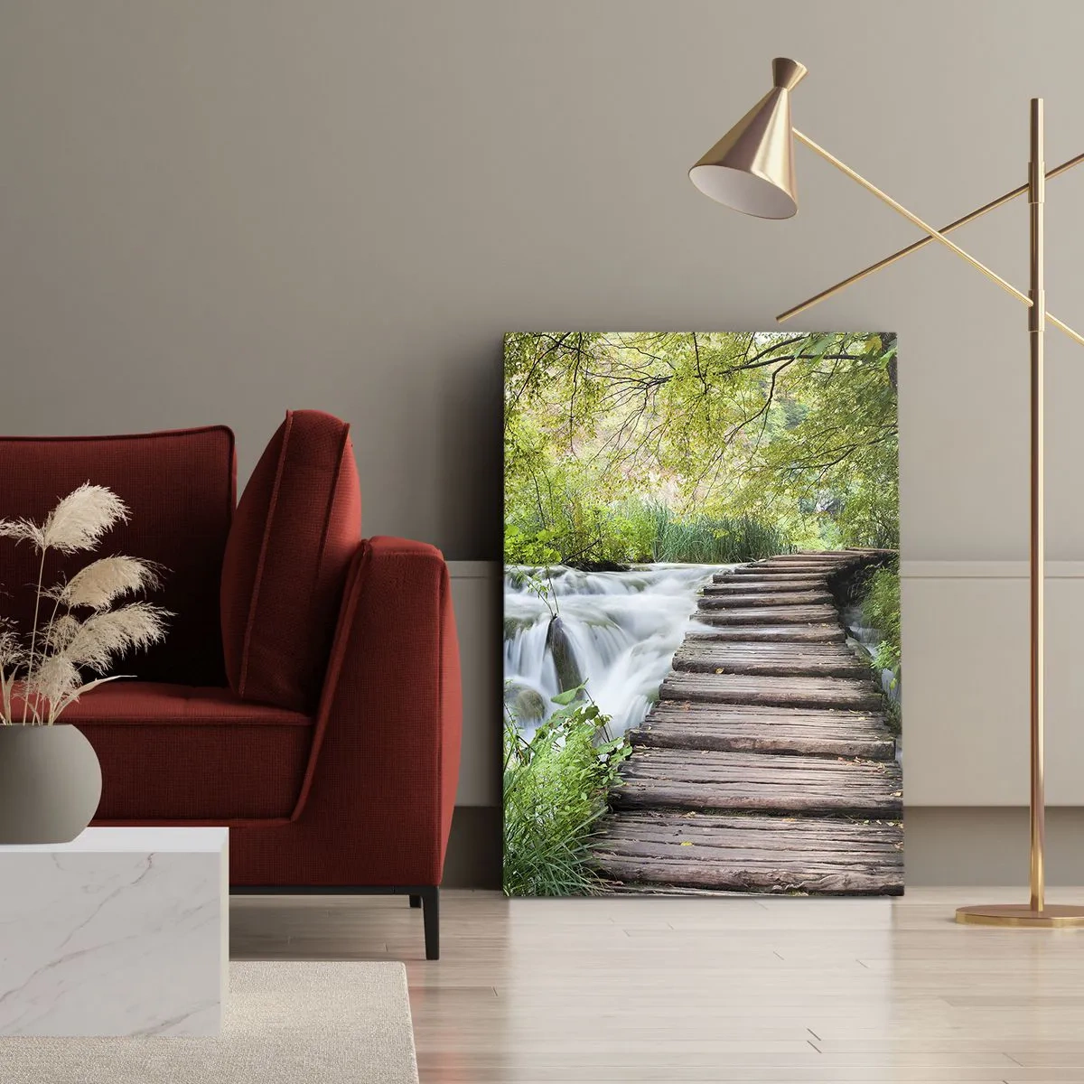 Lærredstryk - Billede på lærred - Overhovedet ikke stille vand - 45x80 cm