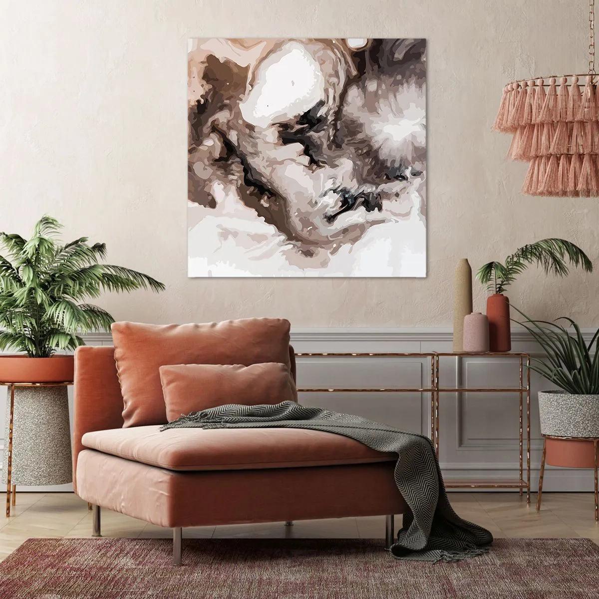 Lærredstryk - Billede på lærred - En galakses fødsel - 60x60 cm