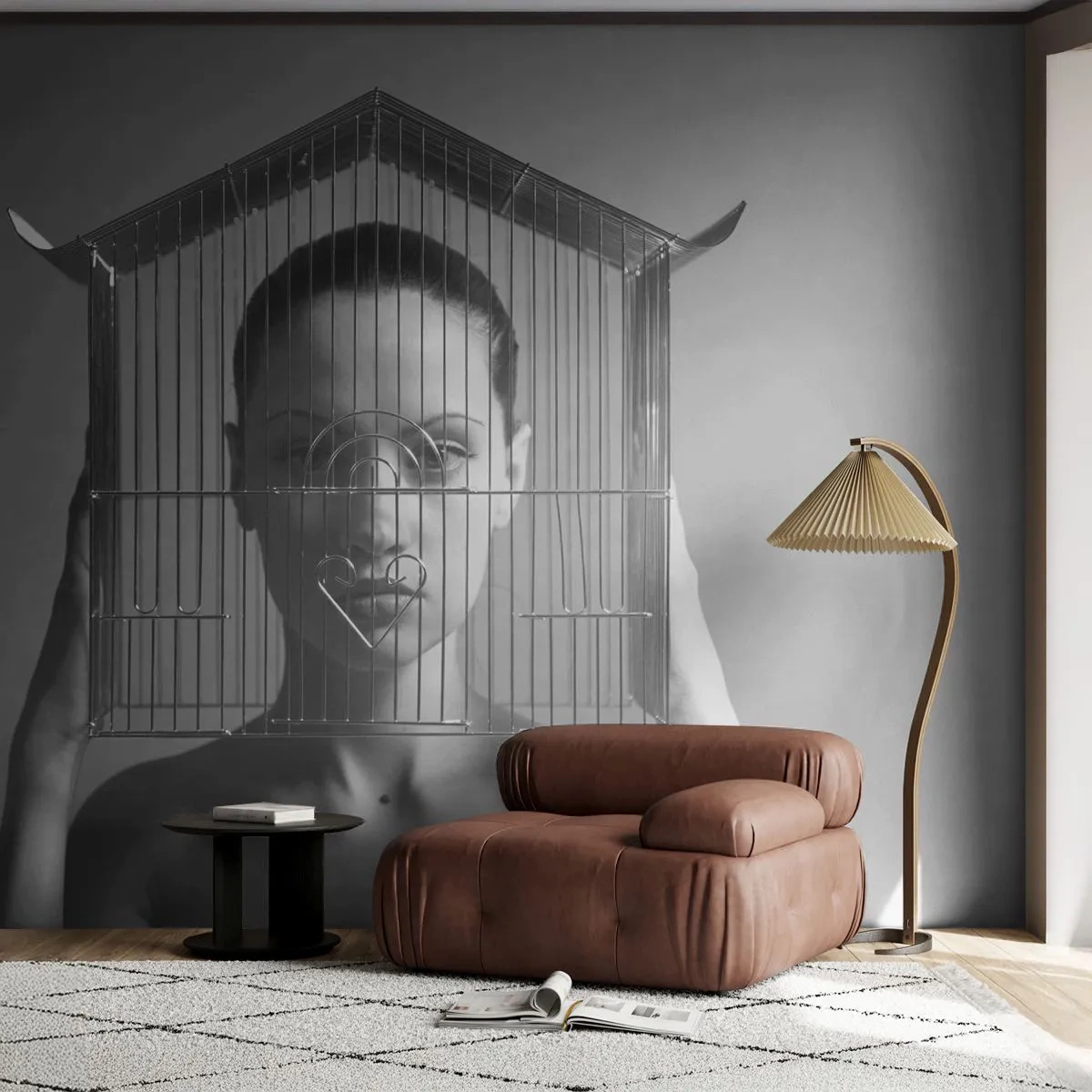 Fototapet Standard Eco - Et lidt surrealistisk portræt - Kvinde, Stykke, Model - 200x140 cm