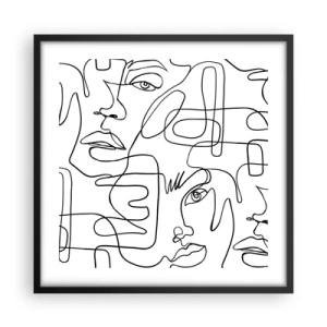 Plakat i sort ramme - I sammenfiltrede følelser - 50x50 cm