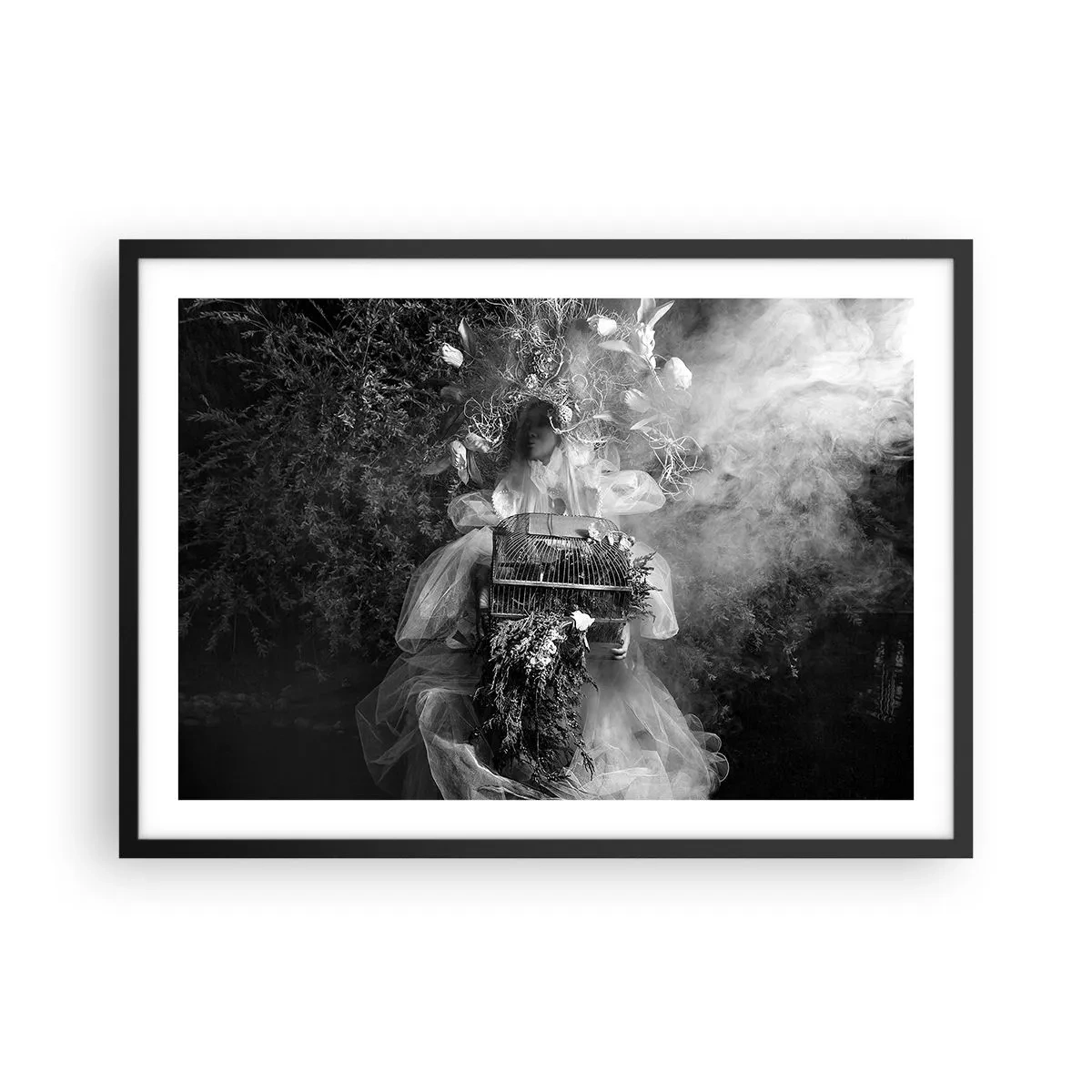 Plakat i sort ramme - Selve Moder - Naturen - 70x50 cm