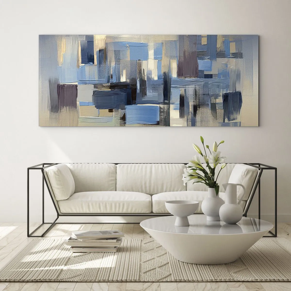 Billede på glas - Blå konstruktion - 100x40 cm