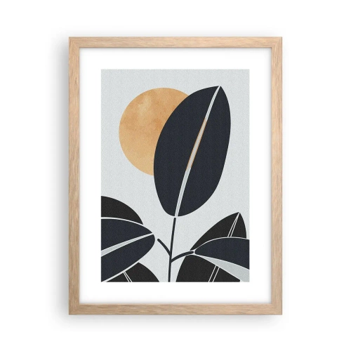 Plakat i ramme af lyst egetræ - En dag med varm sommer - 30x40 cm