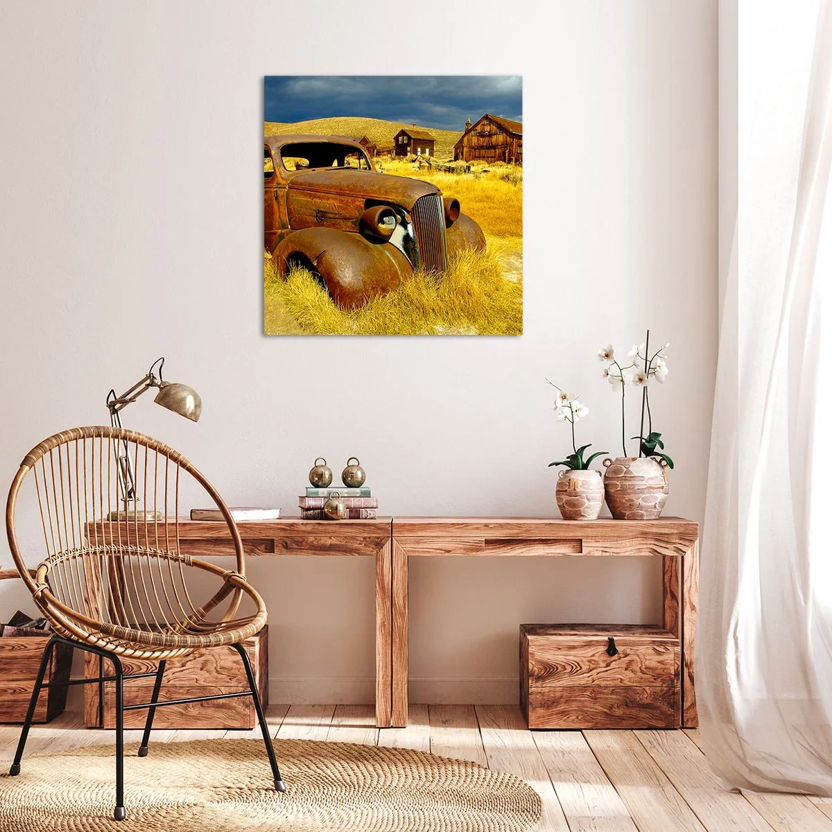 Lærredstryk - Billede på lærred - Et velfortjent hvil - 40x40 cm