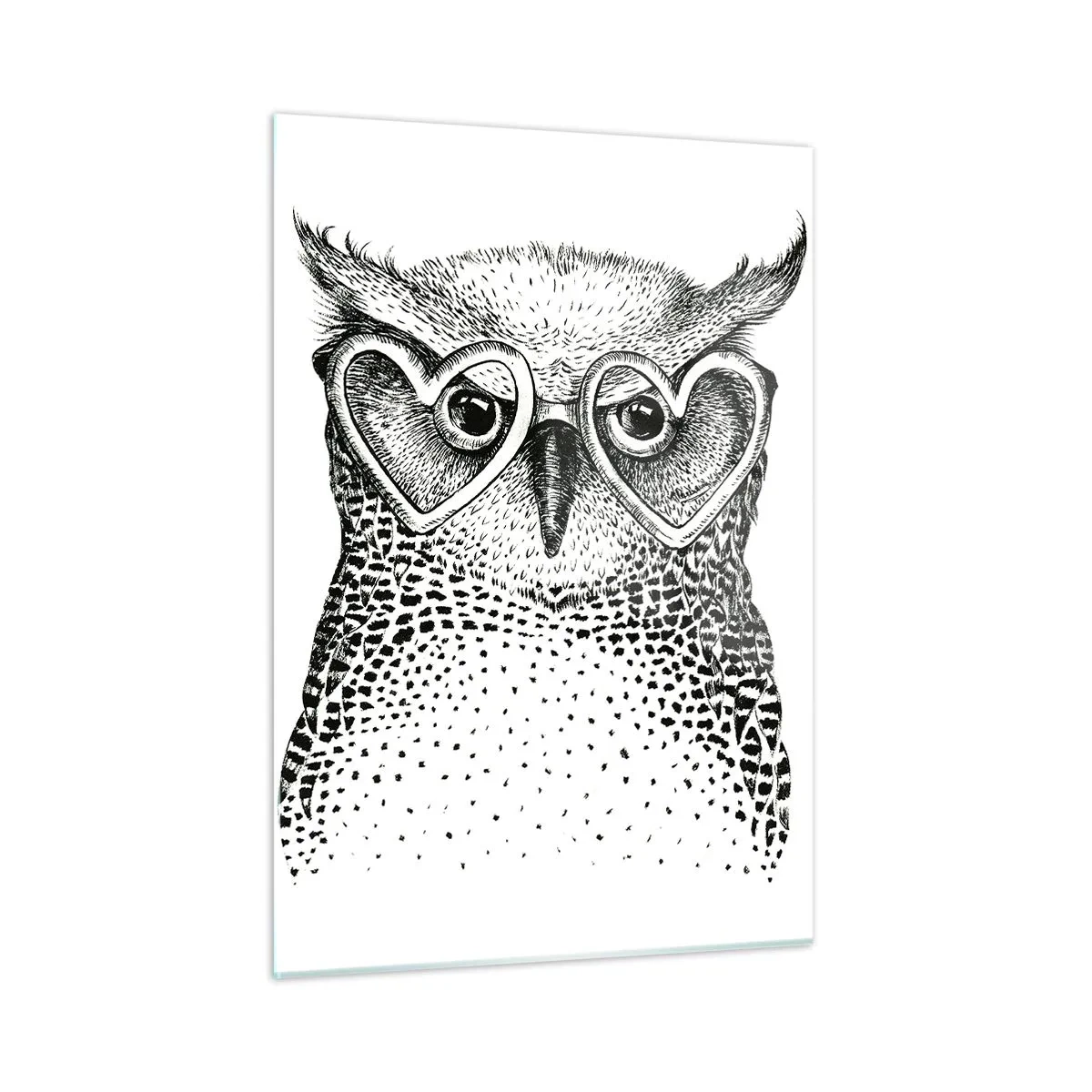 Billede på glas - Klogt og med kærlighed - 50x70 cm