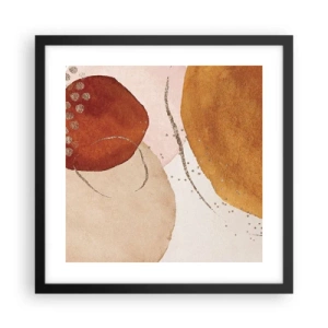 Plakat i sort ramme - Rundhed og bevægelse - 40x40 cm