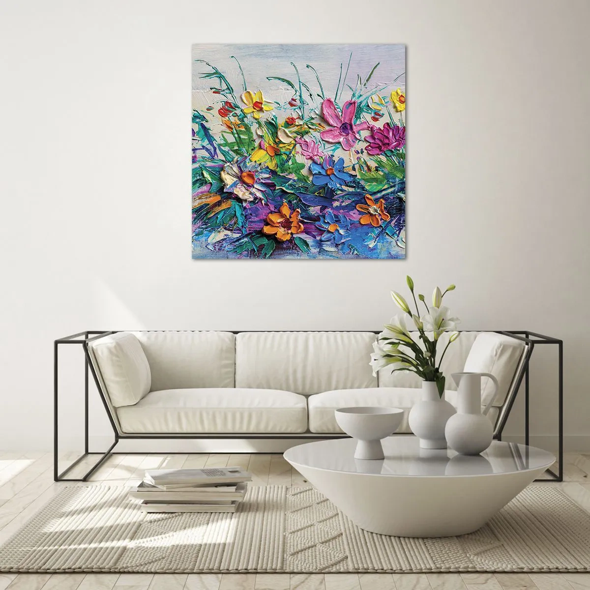 Billede på glas - Overhovedet ikke et stilleben - 70x70 cm