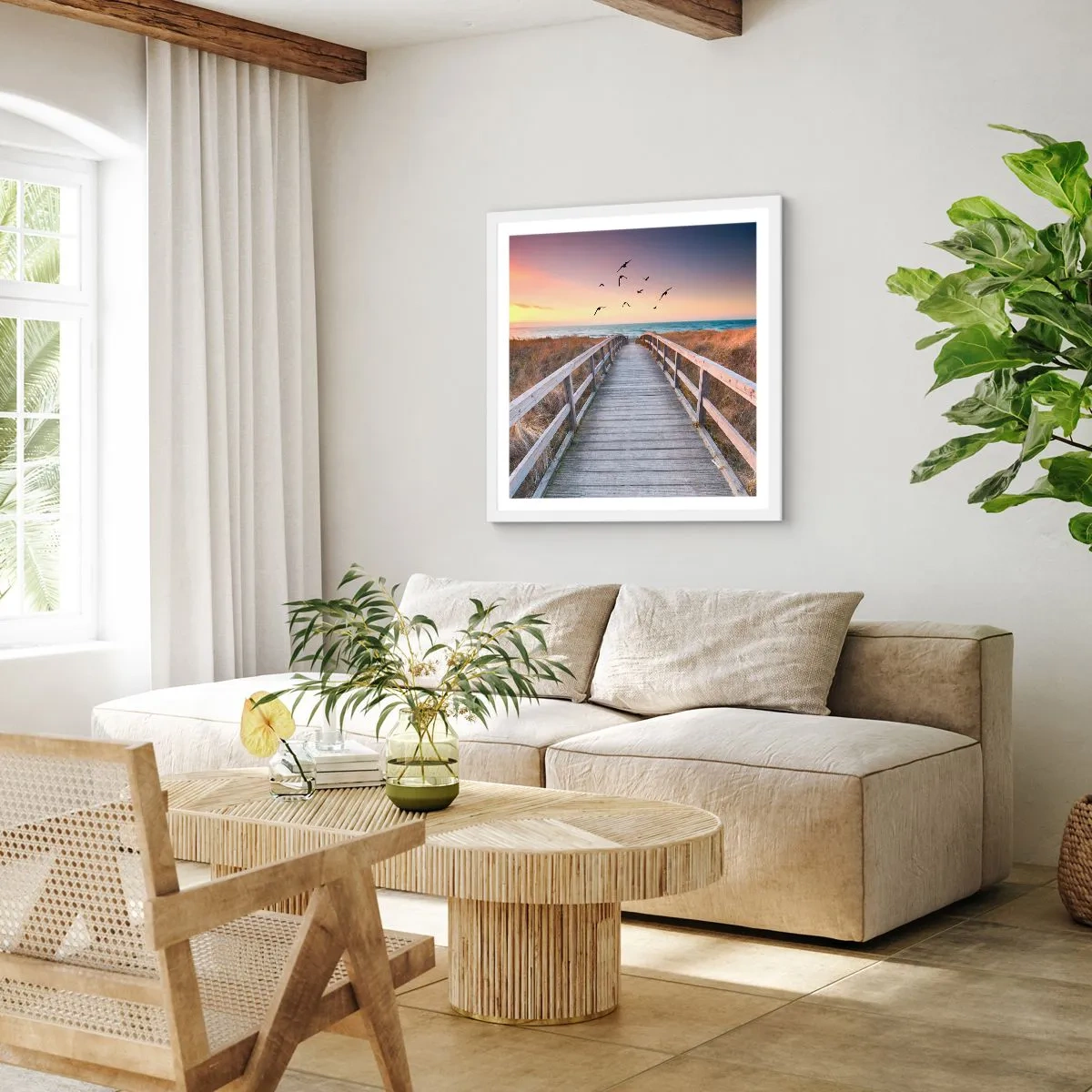 Plakat i hvid ramme - Rummet med højder - 30x30 cm