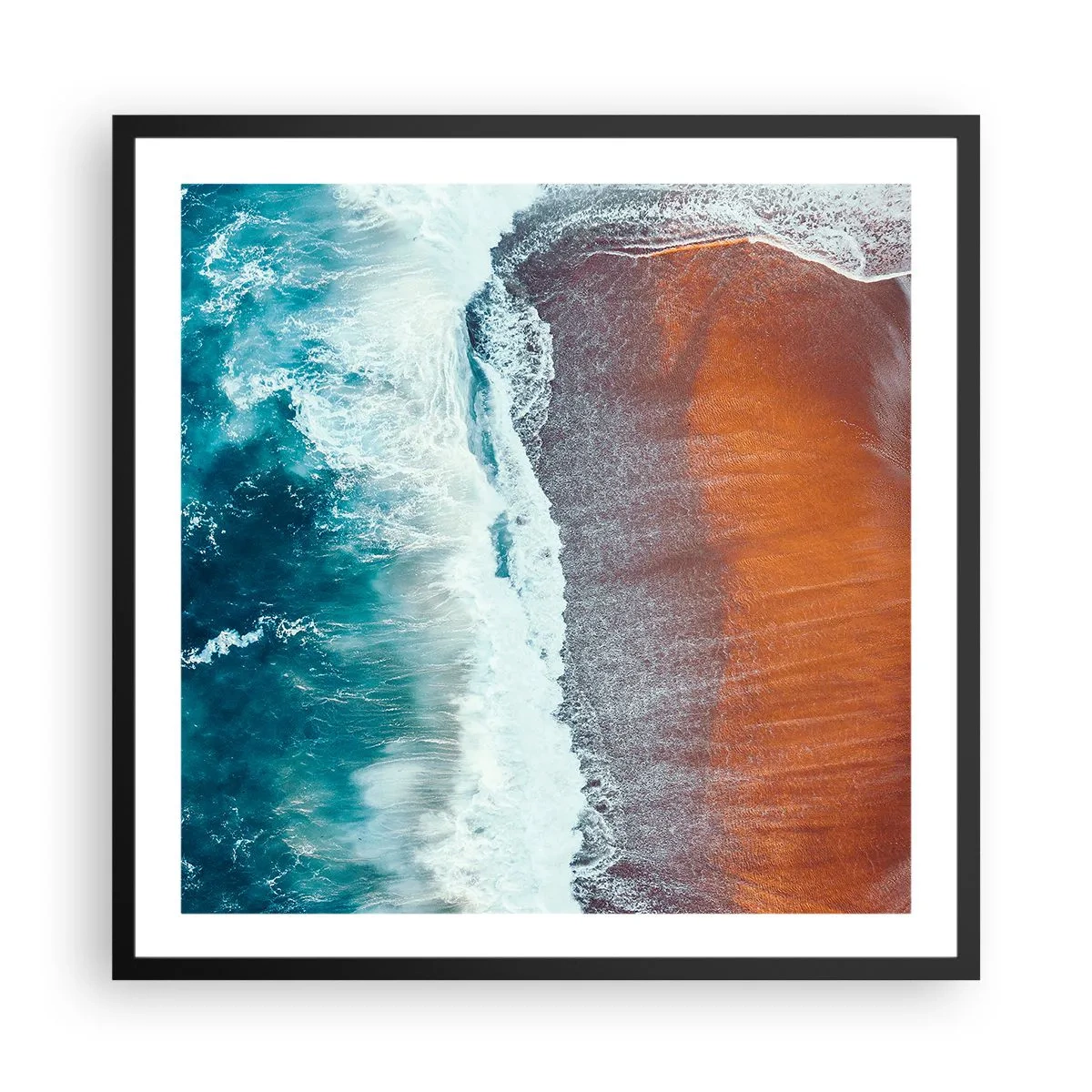 Plakat i sort ramme - Et strejf af havet - 60x60 cm