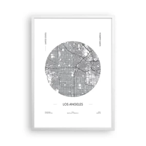 Plakat i hvid ramme - Los Angeles' anatomi - 50x70 cm