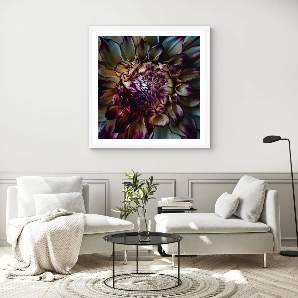 Plakat i hvid ramme - Ungdommens blomstring - 60x60 cm