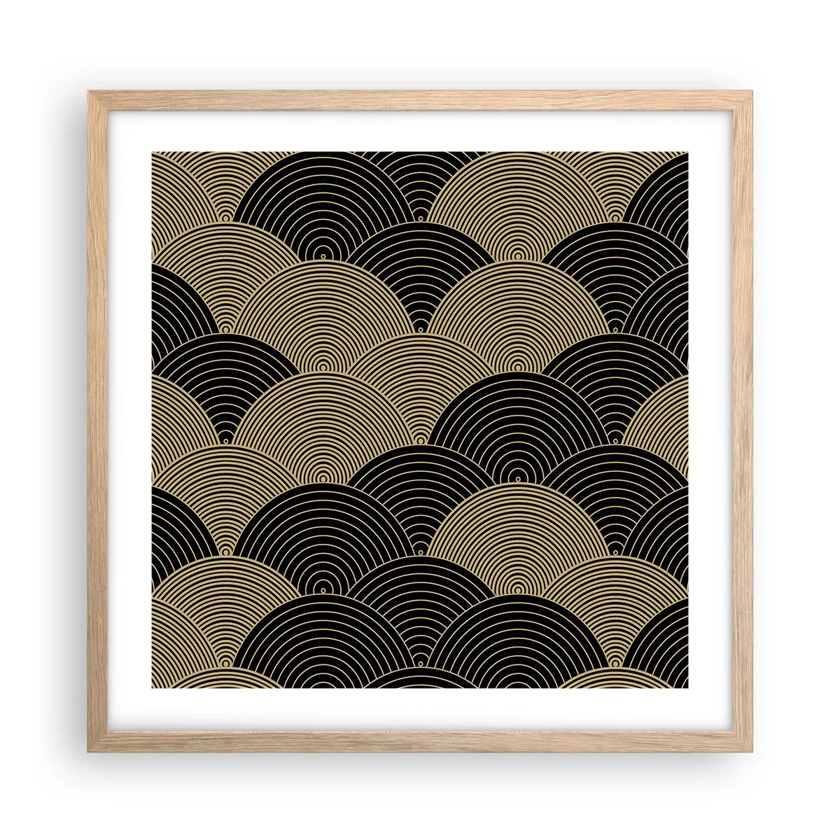 Plakat i ramme af lyst egetræ - Enhed i mangfoldighed - 50x50 cm