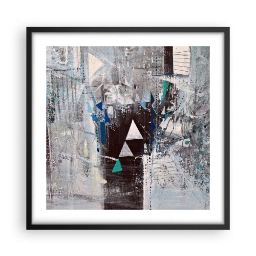 Plakat i sort ramme - Overordnet rækkefølge af trekanter - 50x50 cm
