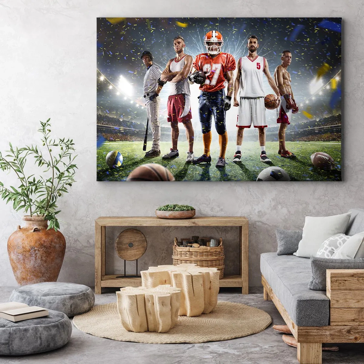Lærredstryk - Billede på lærred - Gladiatorer på spillepladsen - 100x70 cm
