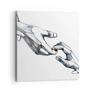 Lærredstryk - Billede på lærred - En god gestus - 70x70 cm