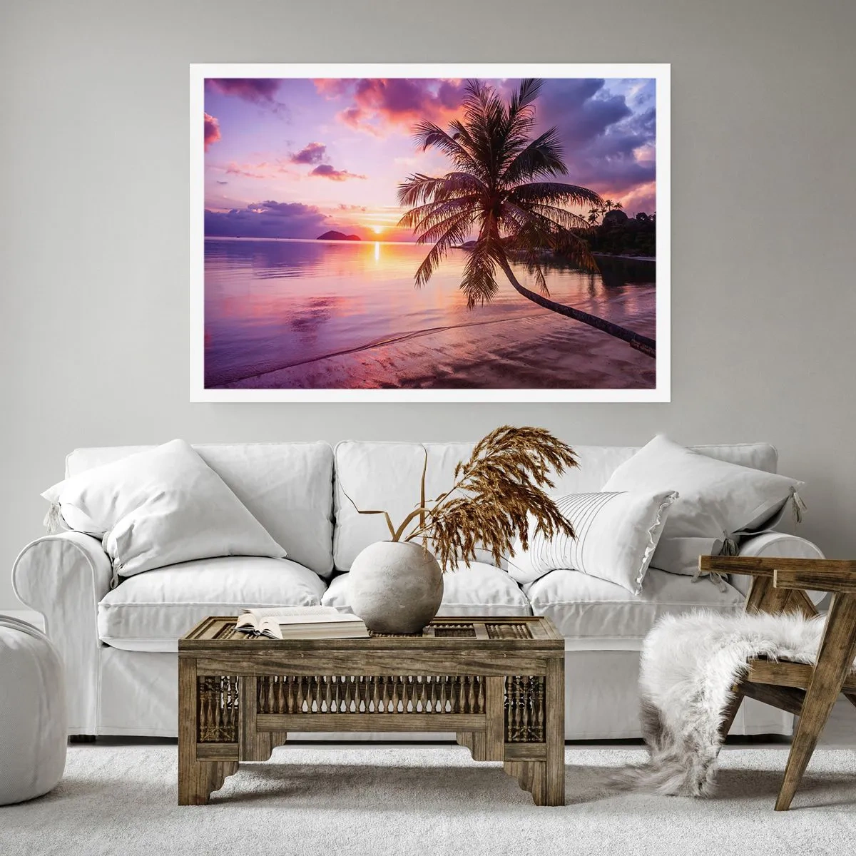 Plakat - Lyksalighed hele vejen til horisonten - 40x30 cm