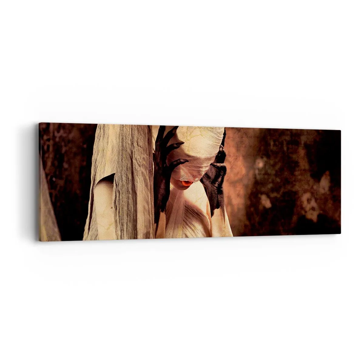 Lærredstryk - Billede på lærred - Mellem godt og ondt - 90x30 cm