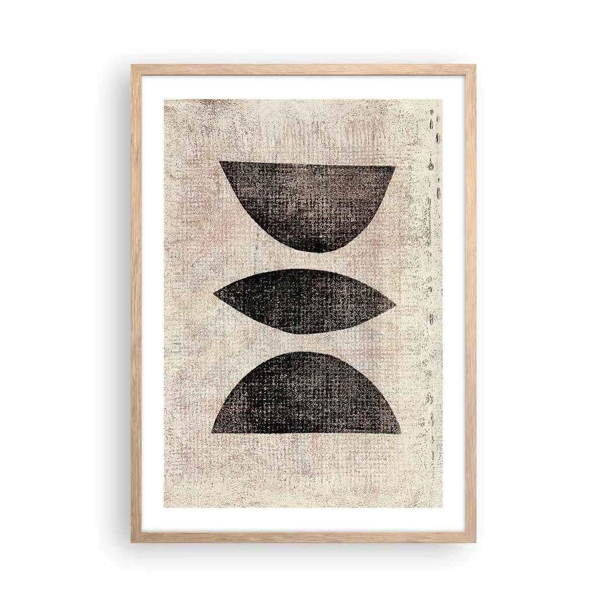 Plakat i ramme af lyst egetræ - Etnisk abstraktion - 50x70 cm