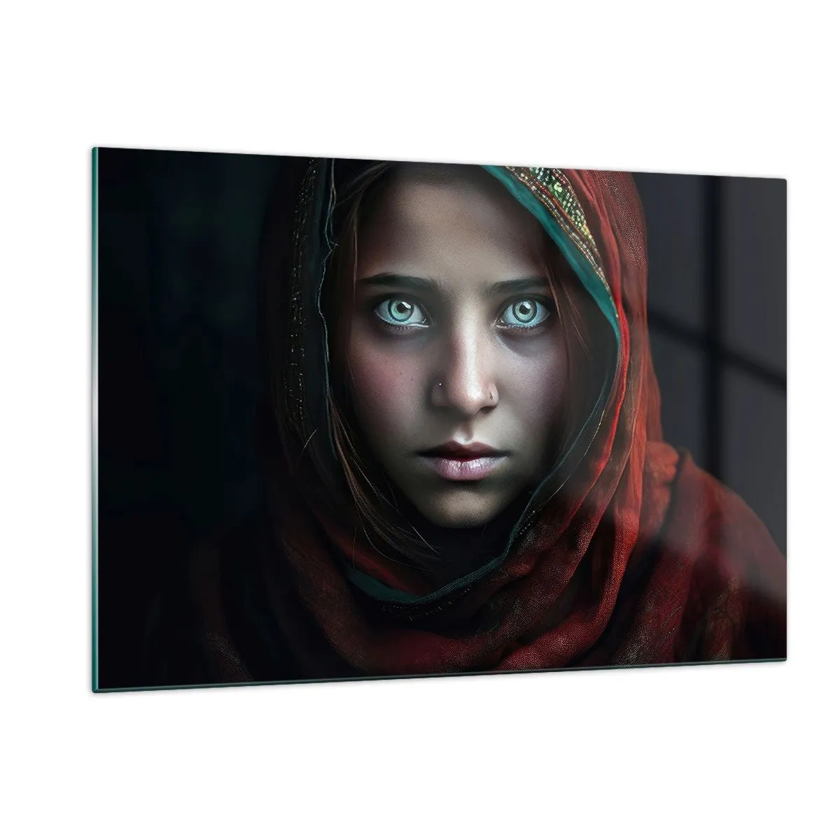 Billede på glas - Østens prinsesse - 120x80 cm