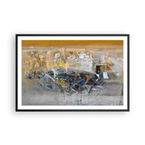 Plakat i sort ramme - Alt vil falde på plads - 91x61 cm