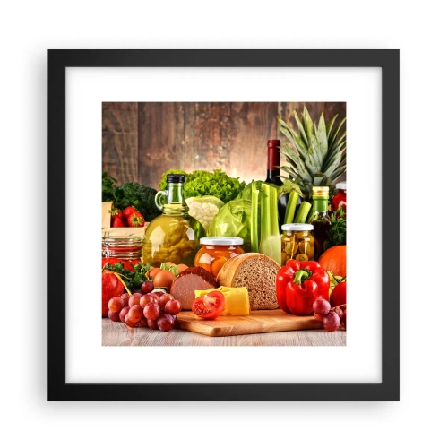 Plakat i sort ramme - Røget, ristet, marineret - 30x30 cm