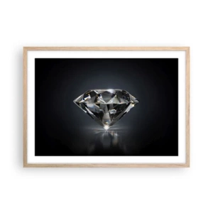 Plakat i ramme af lyst egetræ - Bedste veninde - 70x50 cm